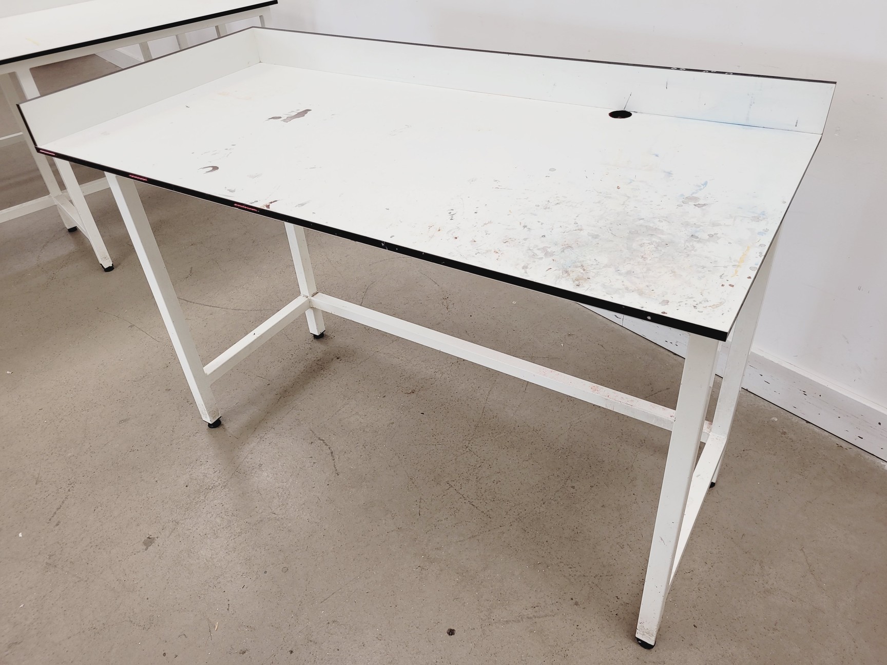 Image of 6 x White Trespa Tables Laboratory Benching