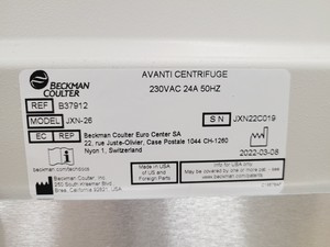 Thumbnail image of Beckman Coulter Avanti JXN-26 Ultra Centrifuge Spares/Repair Lab