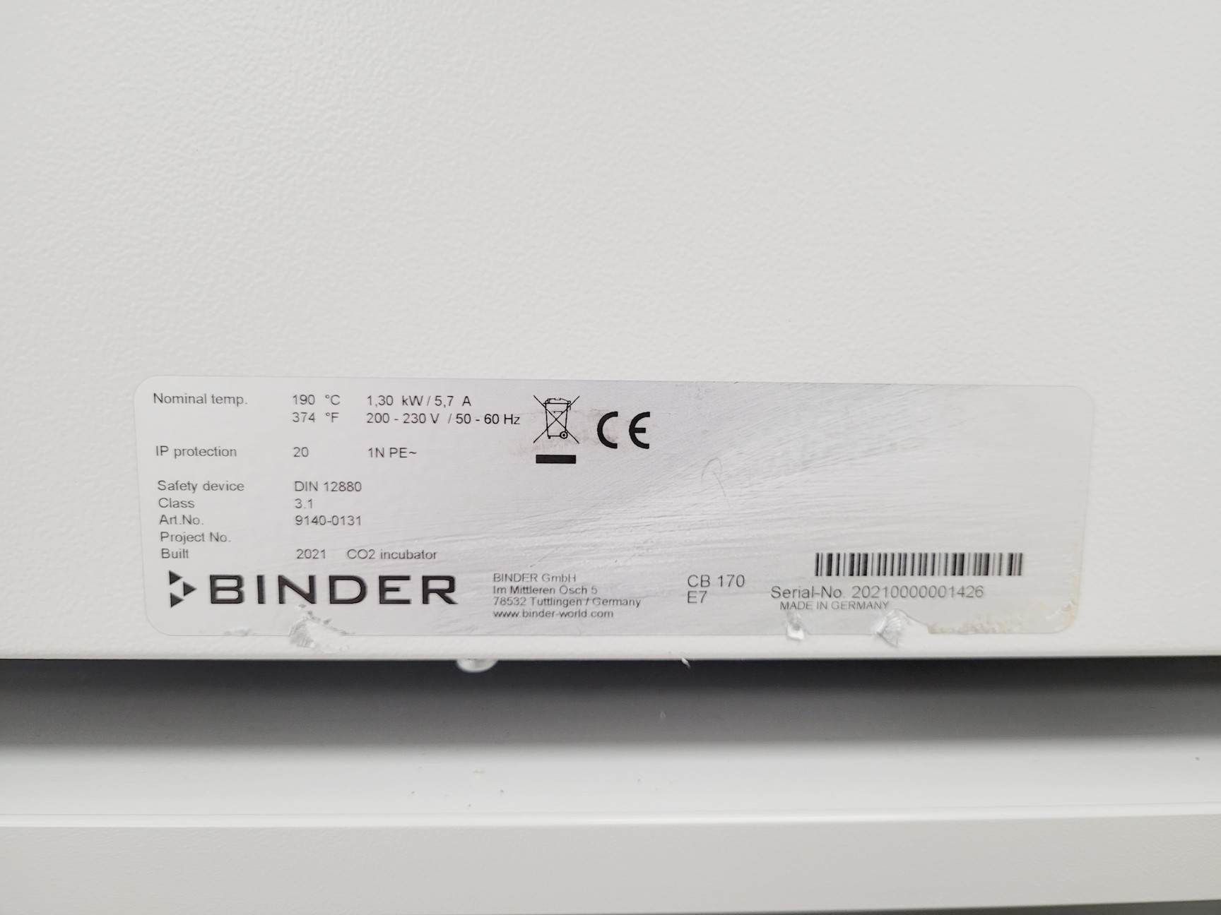 Image of Binder CB 170 Double Stack CO2 Incubator (2021) Lab