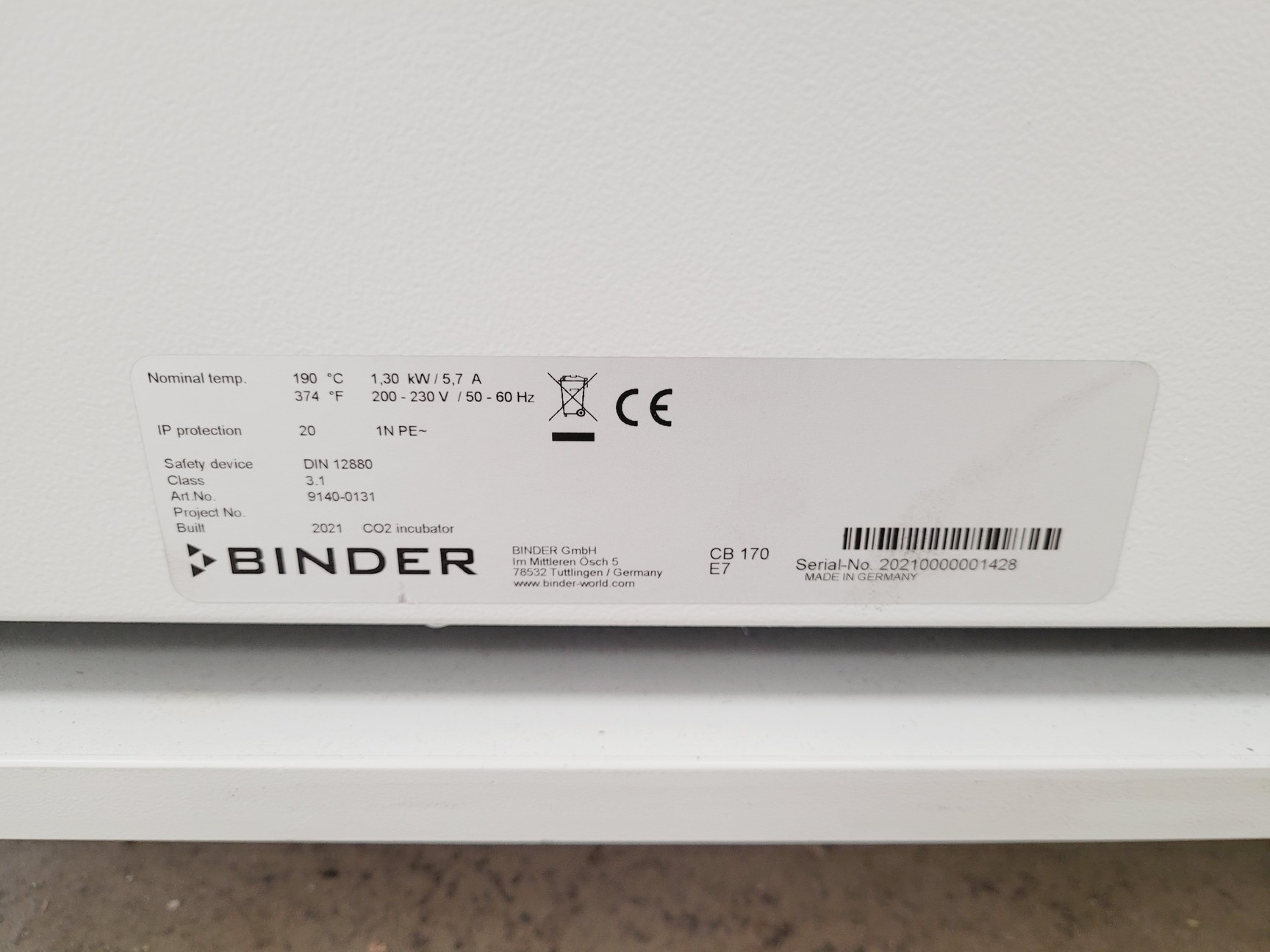 Image of Binder CB 170 Double Stack CO2 Incubator (2021) Lab