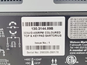 Thumbnail image of Watson Marlow/Sartorius 323U/D 400RPM Peristaltic Pump