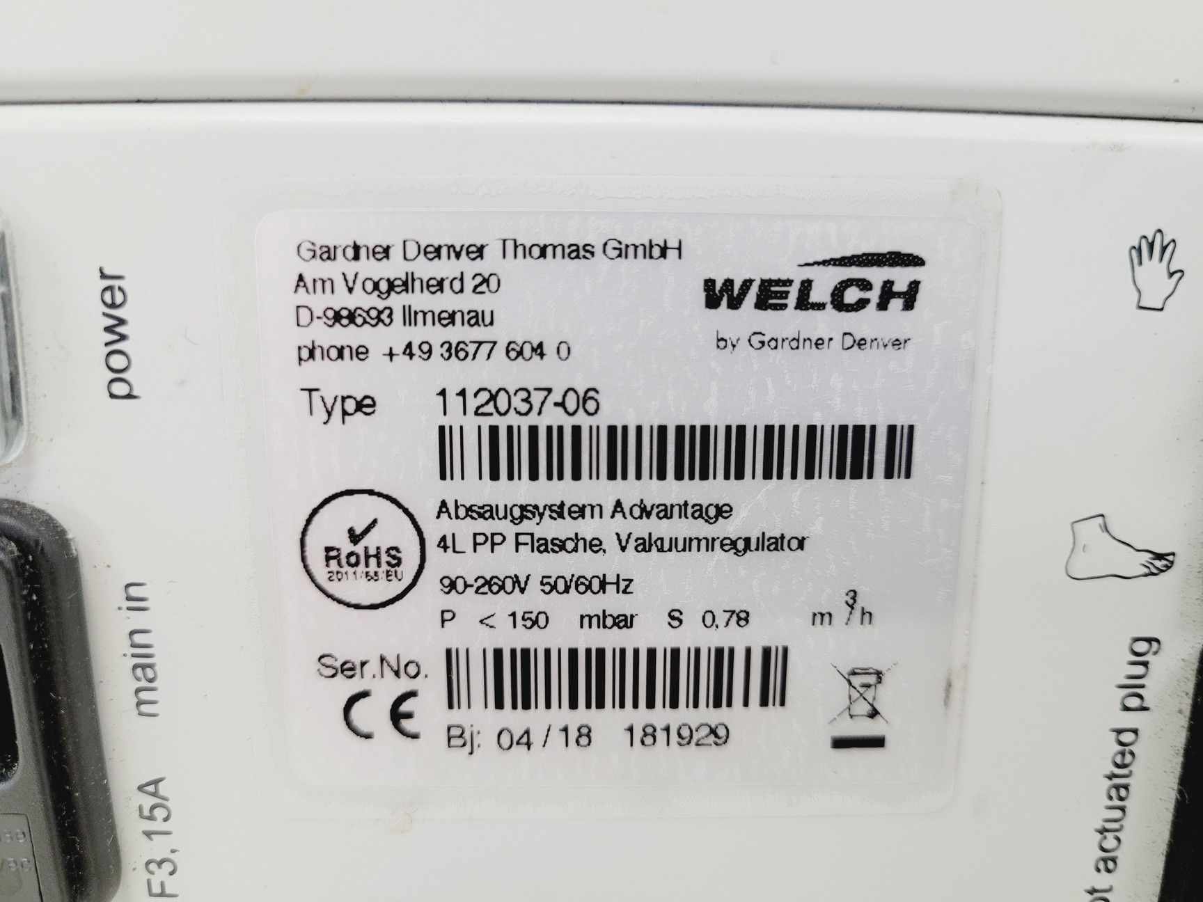 Image of Fisher Scientific Welch Fluid Aspiration System Type 112037-06