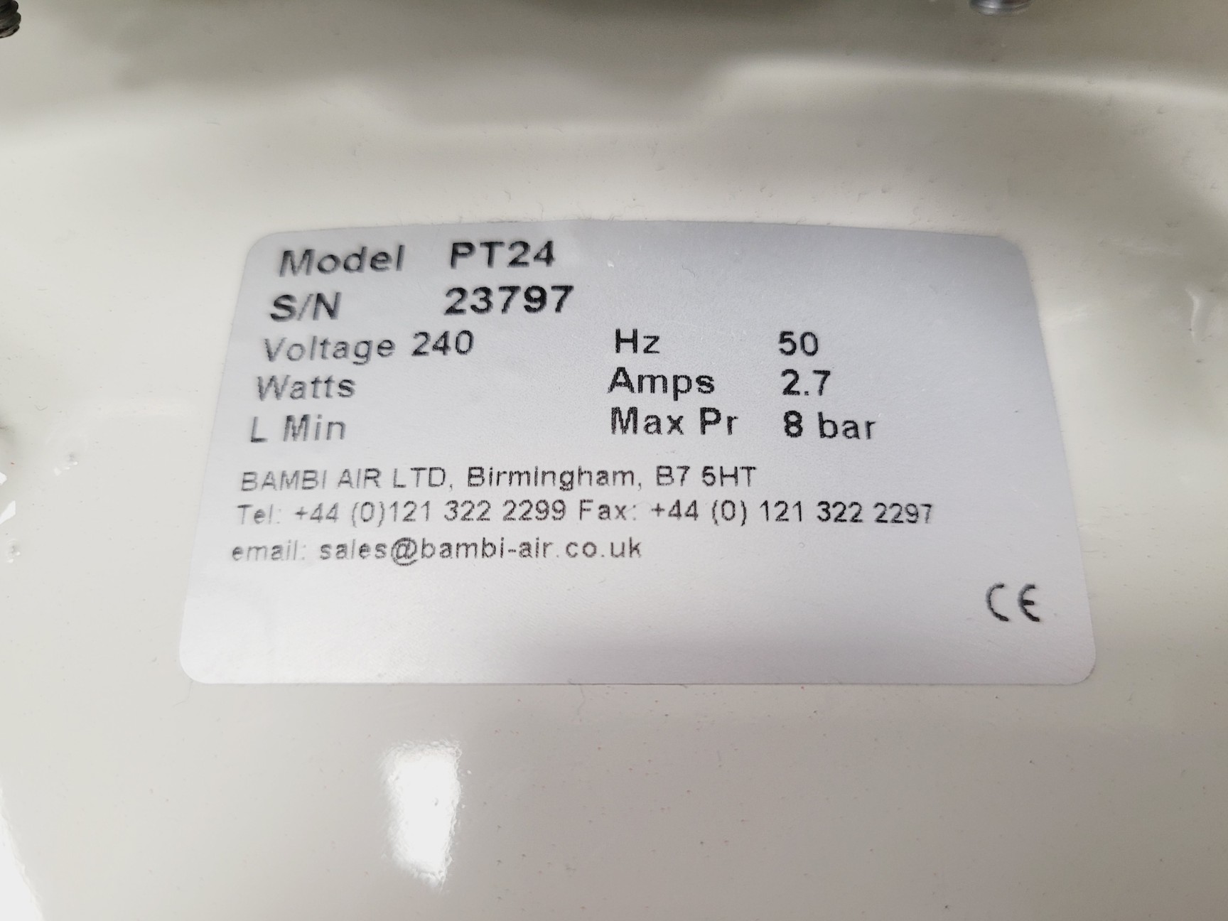 Image of Bambi PT24 Oil Free Compressor 