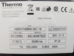 Thumbnail image of Thermo Scientific HERATHERM IMC 18 Incubator Lab