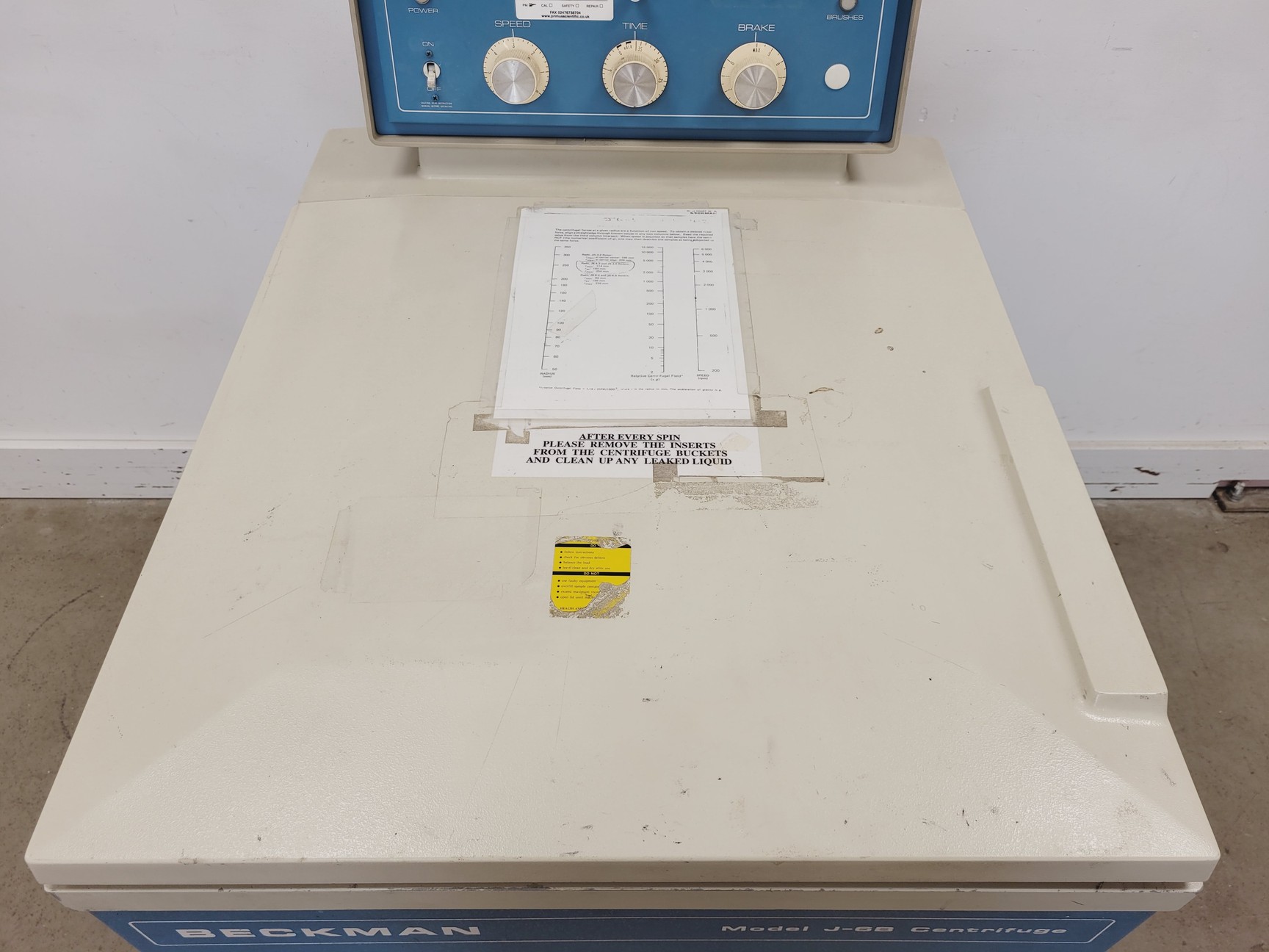 Image of Beckman J-6B Refrigerated Ultracentrifuge w/ JS4.2 rotor & 6 x Buckets Lab