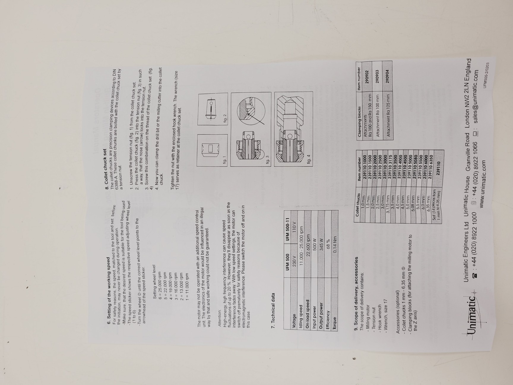 Image of Isel UFM 500 230v Milling Motor Unimatic CNC