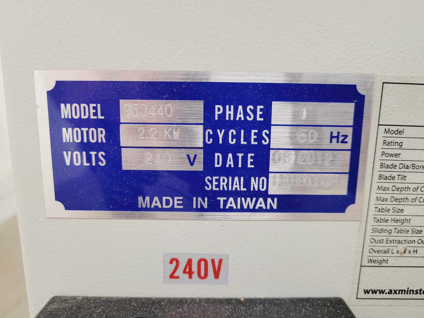 Image of Axminster Industrial Series P30/2200 Panel Saw 953440