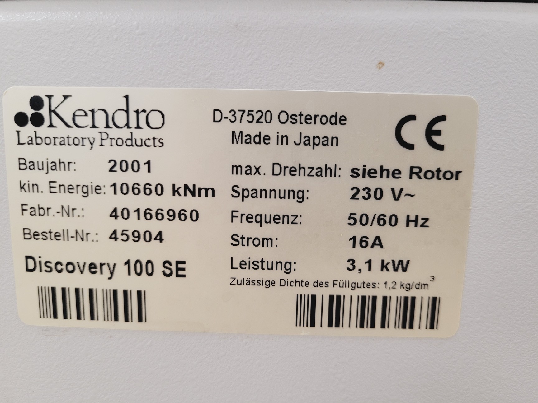 Image of Sorvall Discovery 100SE Ultracentrifuge - No Rotor Included Lab