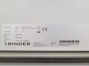 Thumbnail image of Binder CB160 E6.1 Co2 Incubator Double Stack 9140-0092 Lab
