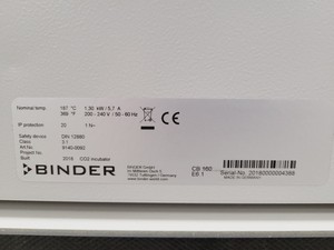 Thumbnail image of Binder CB160 E6.1 Co2 Incubator Double Stack 9140-0092 Lab