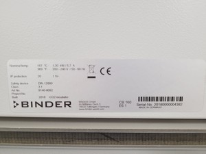 Thumbnail image of Binder CB160 E6.1 Co2 Incubator Double Stack 9140-0092 Lab