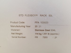 Thumbnail image of Sartorius Stedim Biotech Std Flexboy Rack 50L FFA 103023