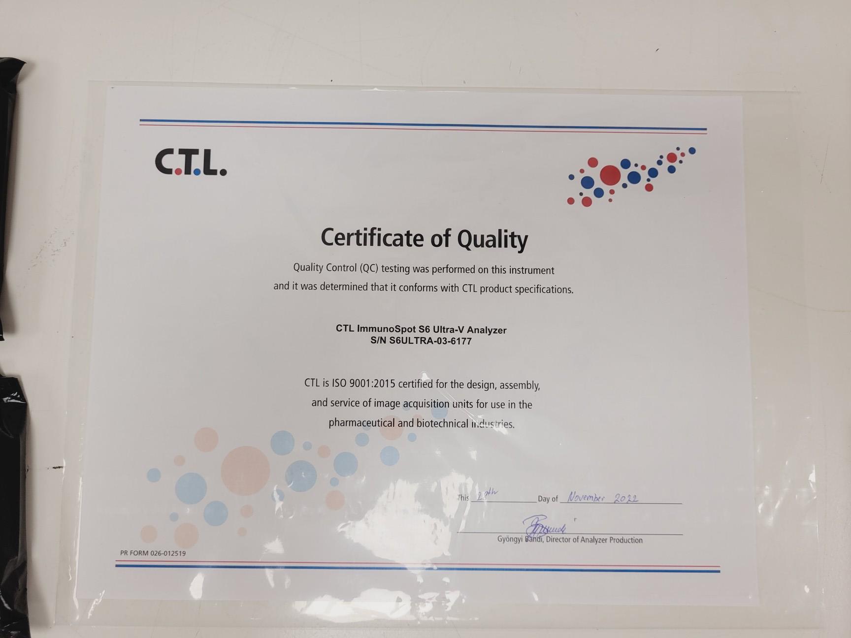 Image of CTL Immunospot S6 Ultra V Analyzer With Software & Extras Lab