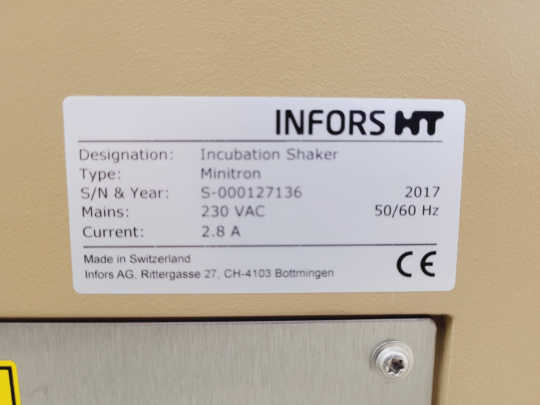 Image of Infors HT Minitron Co2 Shaking Incubator 2017
