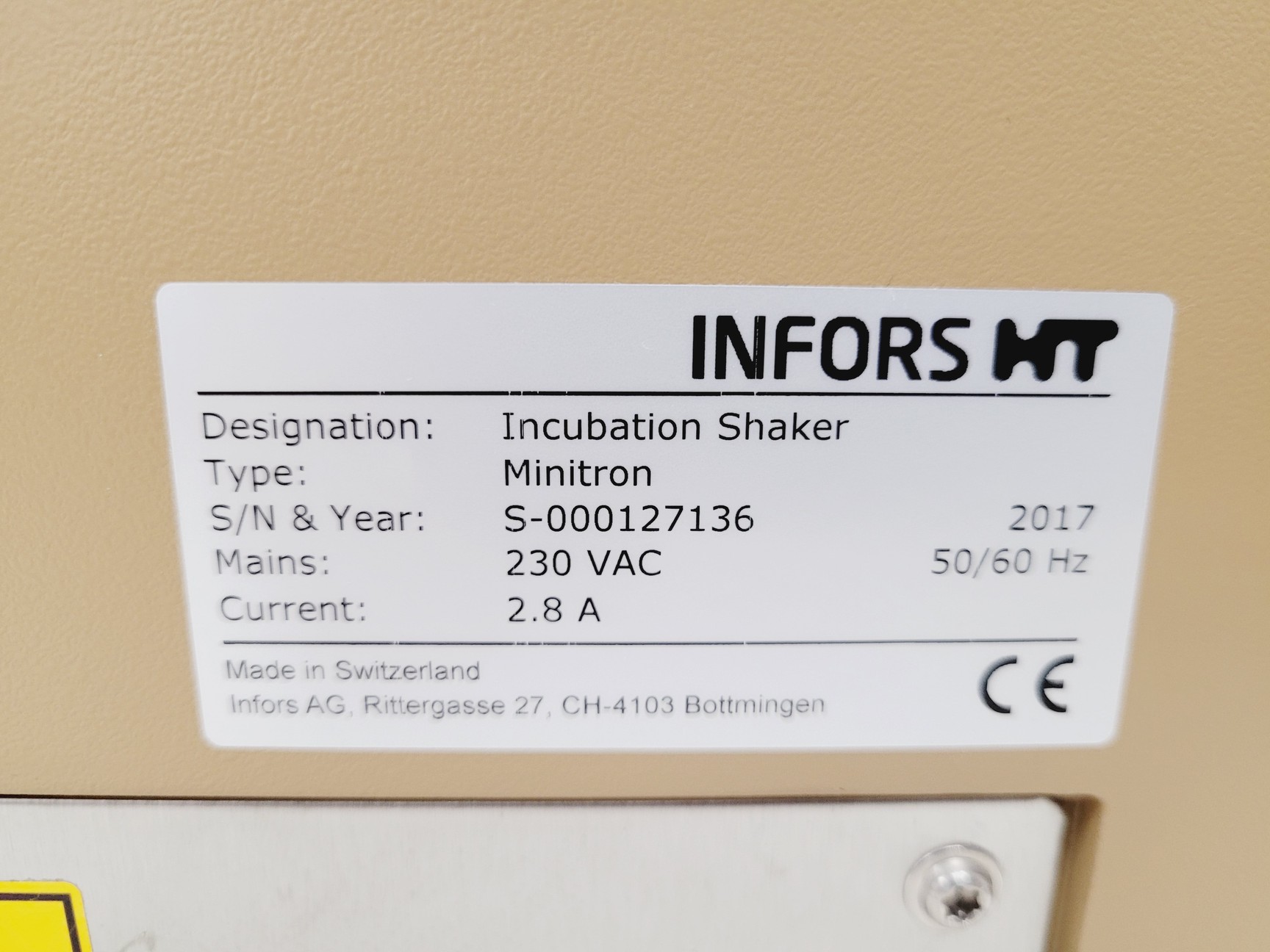 Image of Infors HT Minitron Co2 Shaking Incubator 2017