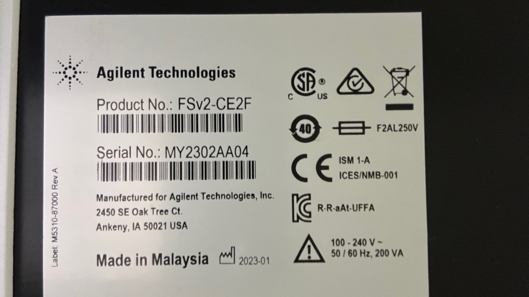 Image of Agilent 5200 Fragment Analyzer System w/ ProSize Data Analysis Software Lab