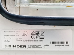 Thumbnail image of Binder BD 720 E2 Incubator Lab