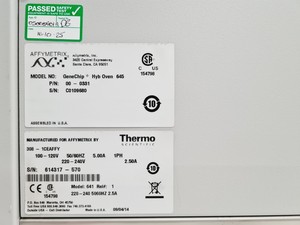 Thumbnail image of Affymetrix GeneChip 645 Hybridization Oven