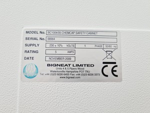 Thumbnail image of Bigneat BC1004/05 Chemcap Filtration Safety Cabinet