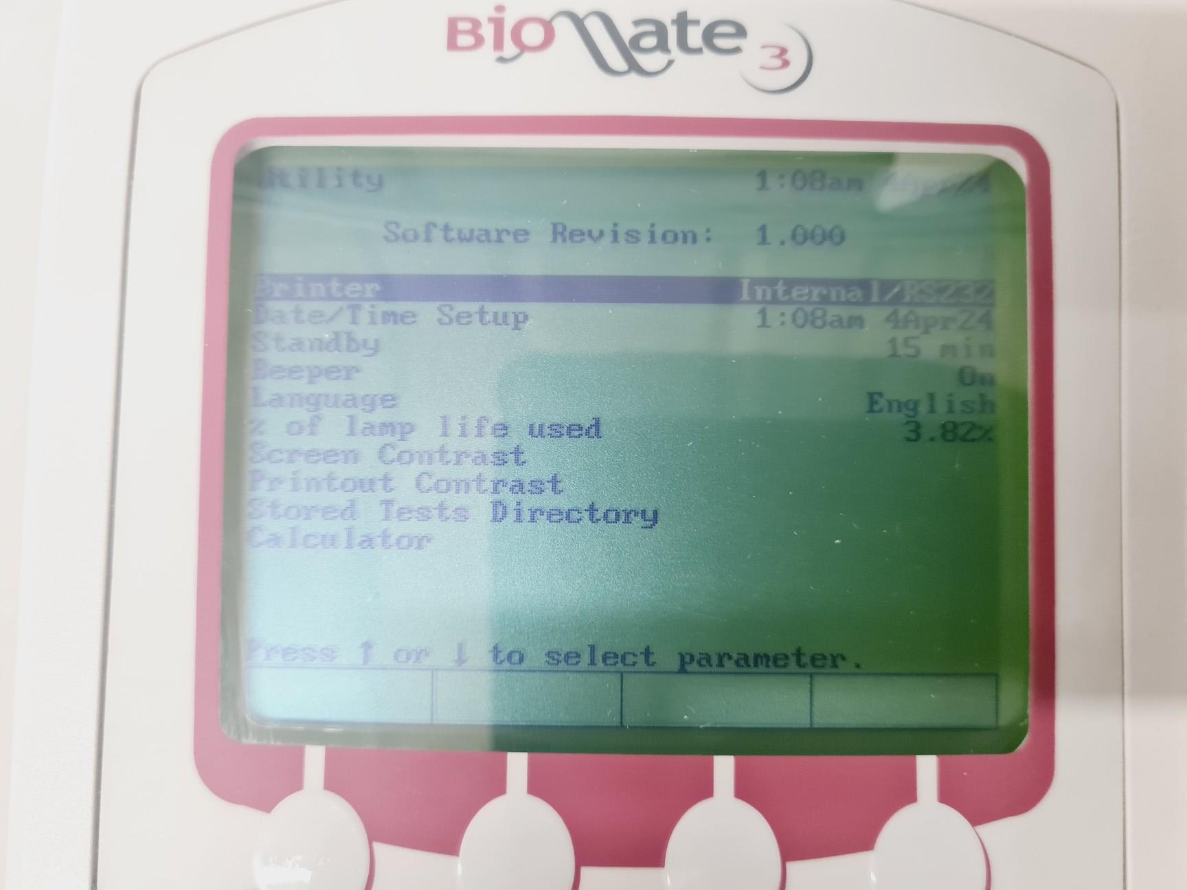 Image of Thermo Spectronic BioMate 3 Spectrophotometer Lab
