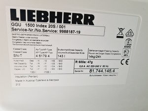 Thumbnail image of Liebherr GGU 1500 -26ºc Laboratory Freezer