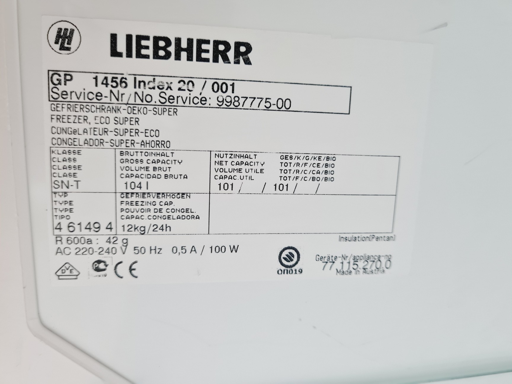 Image of Liebherr GP1456 Laboratory Freezer