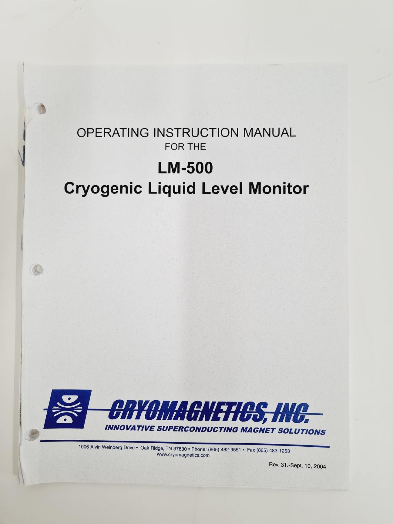 Image of Cryomagnetics Inc. Liquid Cryogen Level Monitor Model LM-500