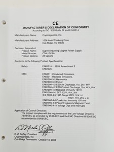 Thumbnail image of Cryomagnetics Inc Model CS-4 Bipolar Superconducting Magnet Power Supply 115v