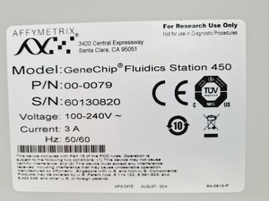 Thumbnail image of Affymetrix GeneChip Fluidics Station 450 Lab