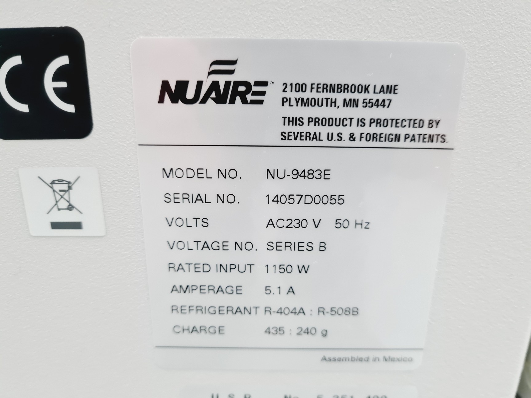 Image of Nuaire Model: NU-9483E -86˚c ULT Ultra Low Temperature Lab Freezer