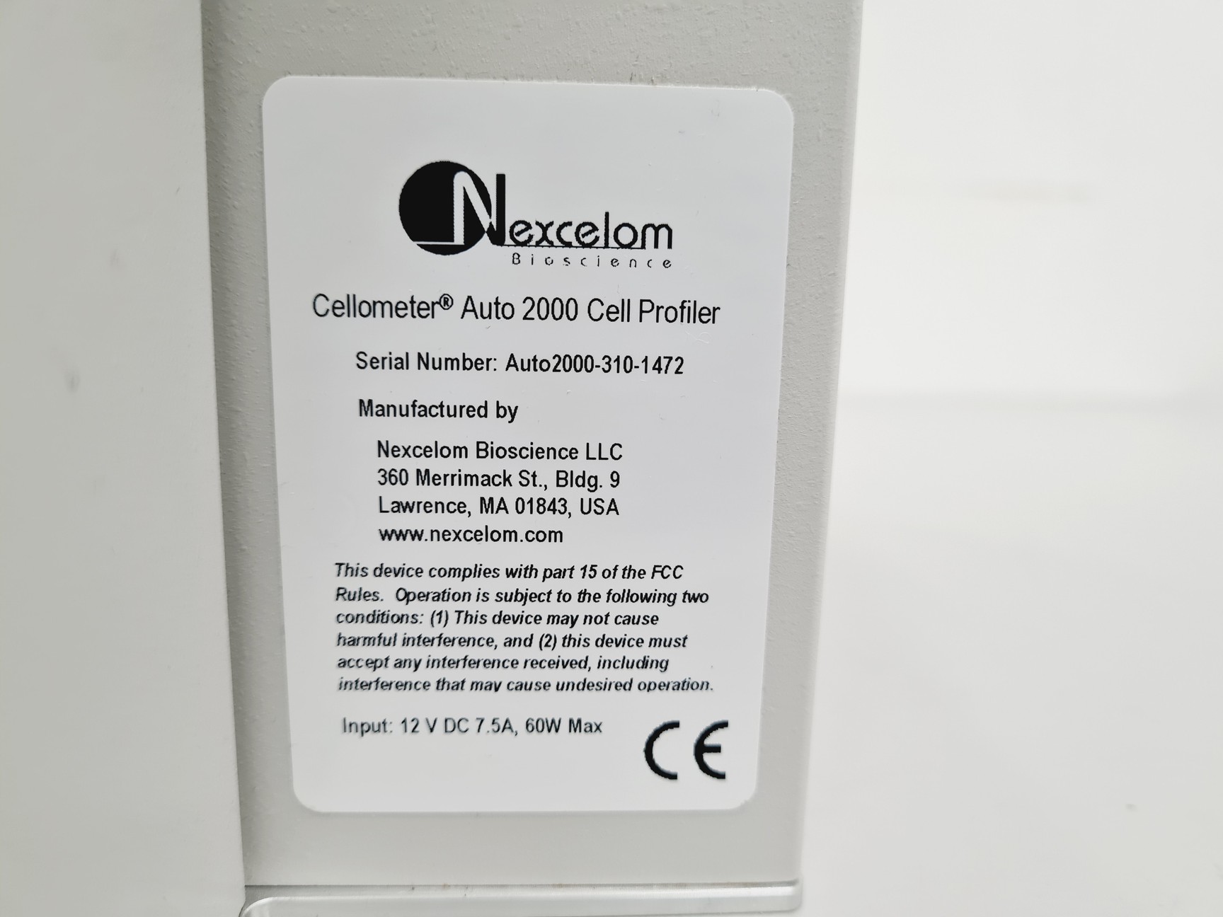Image of Nexcelom Cellometer Auto 2000 Cell Profiler