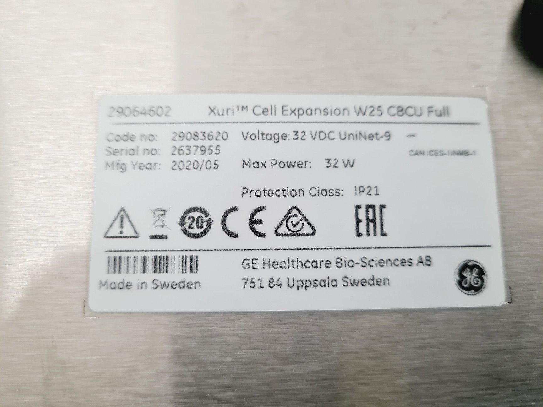 Image of GE Healthcare / Cytiva Xuri Cell Expansion System W25 (2020) Lab