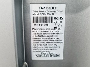 Thumbnail image of Beijing Tiertime Technology Co. UP BOX + 3DP - 25 - 4F 3D Printer 