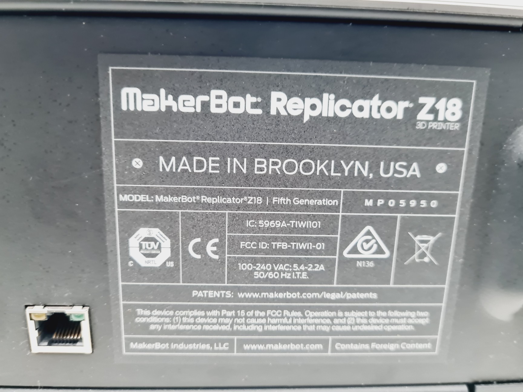 Image of MakerBot Replicator Z18 3D Printer 