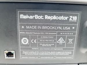 Thumbnail image of MakerBot Replicator Z18 3D Printer 