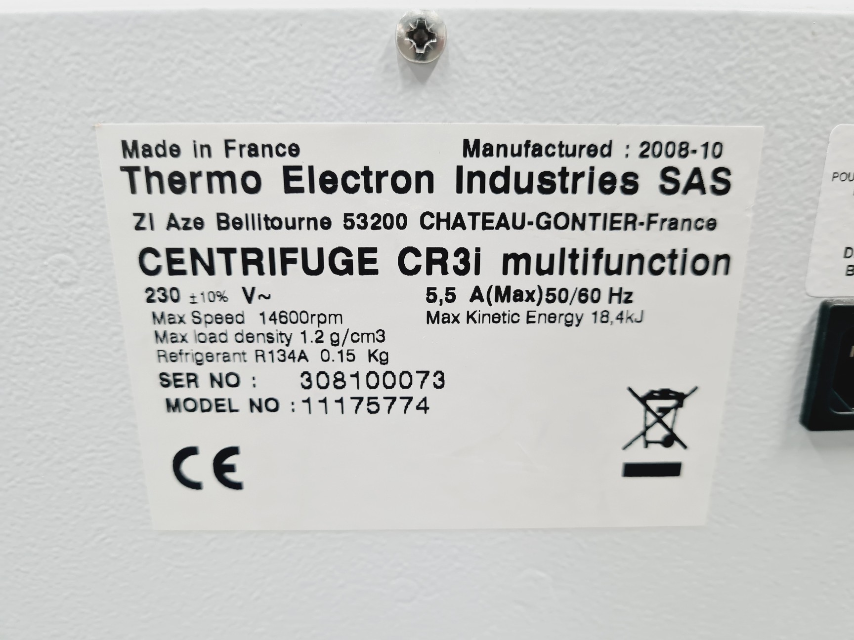 Image of Thermo Scientific Jouan CR3i Centrifuge w/ FiberLite F14-48x1.5/2 Rotor Lab