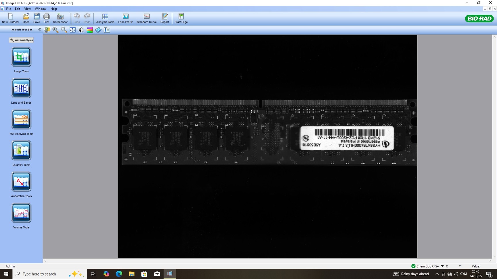 Image of Bio-Rad ChemiDoc XRS+ UV Gel Imaging System  Lab