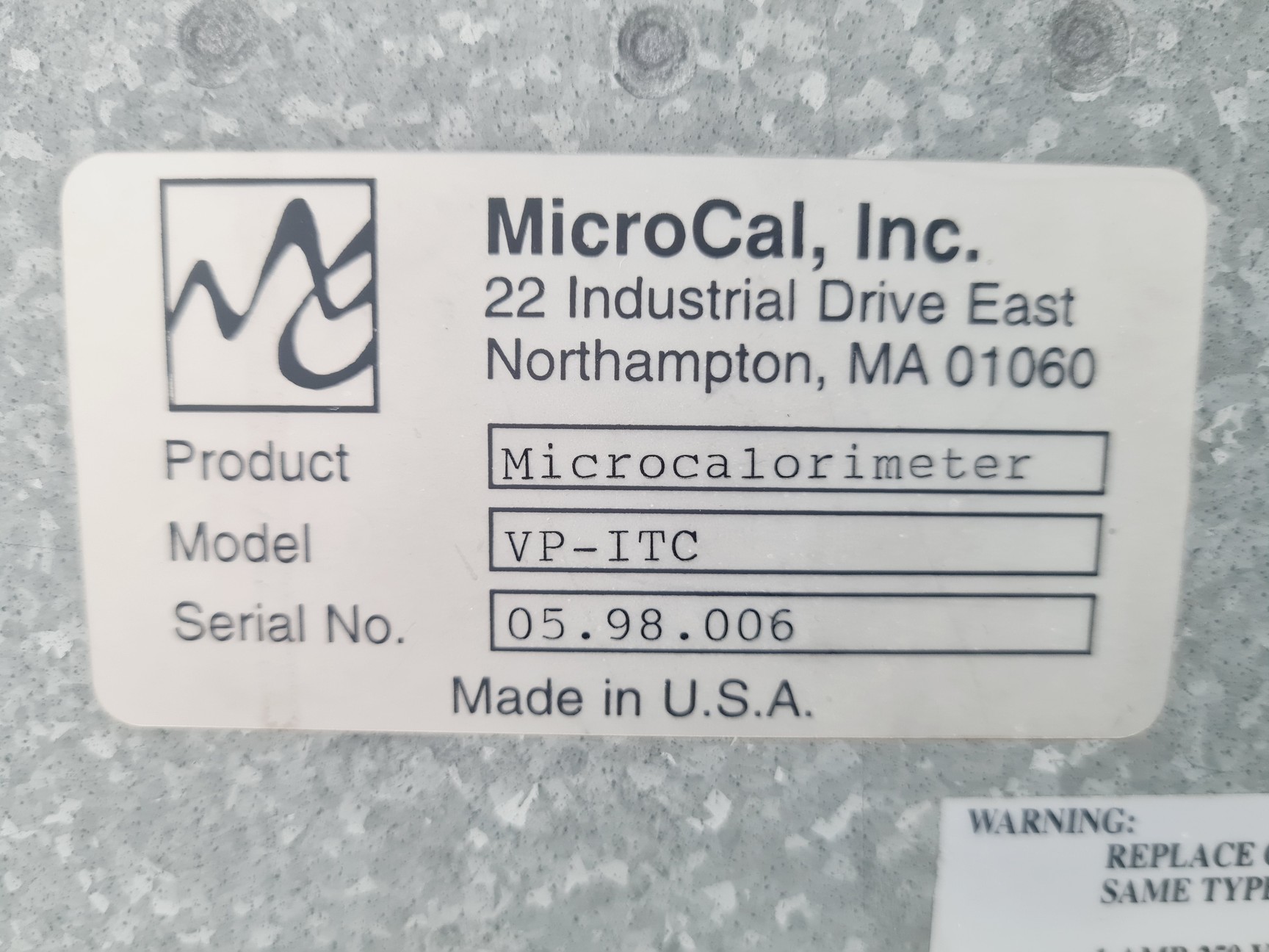 Image of MicroCal VP-ITC MicroCalorimeter with MicroCal Pressure Perturbation & Software