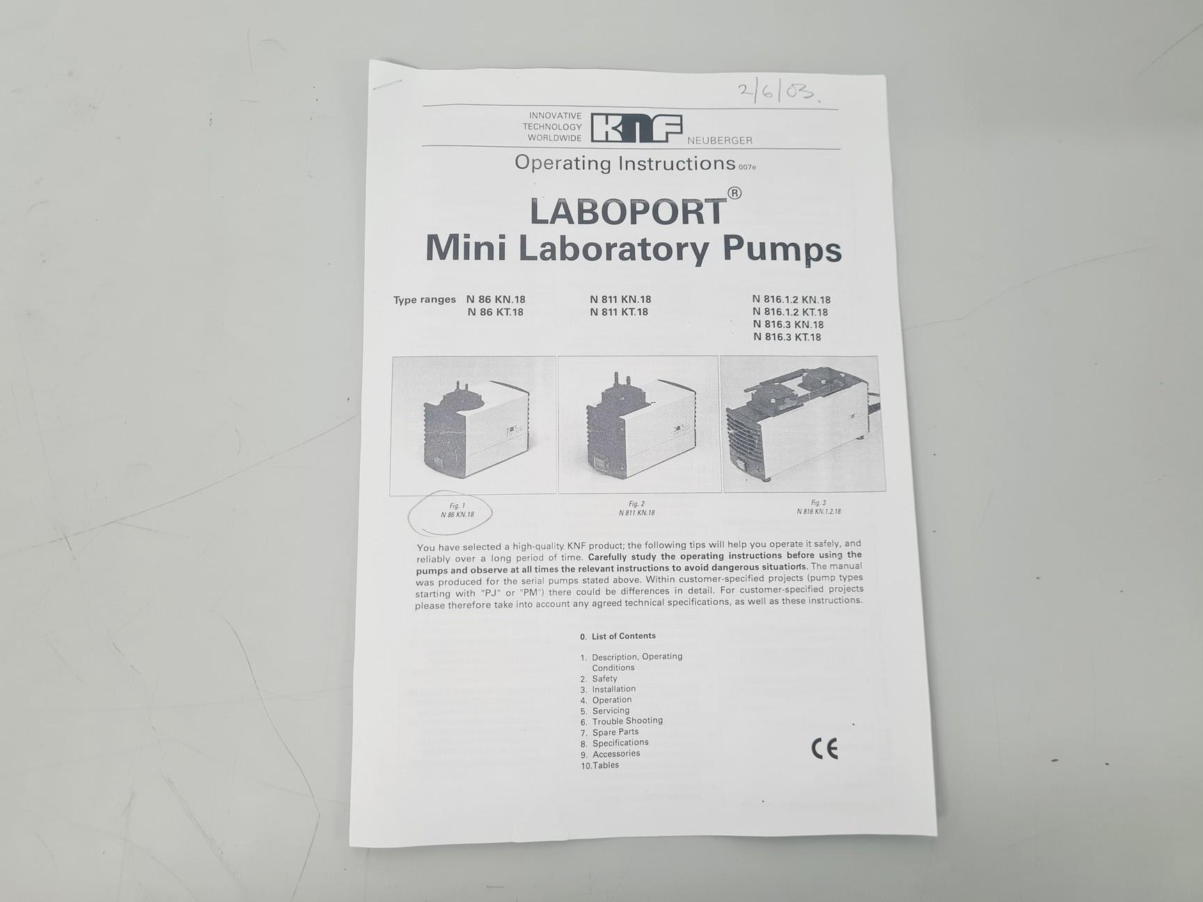Image of KNF Laboport Mini Laboratory Pump N86 KN.18
