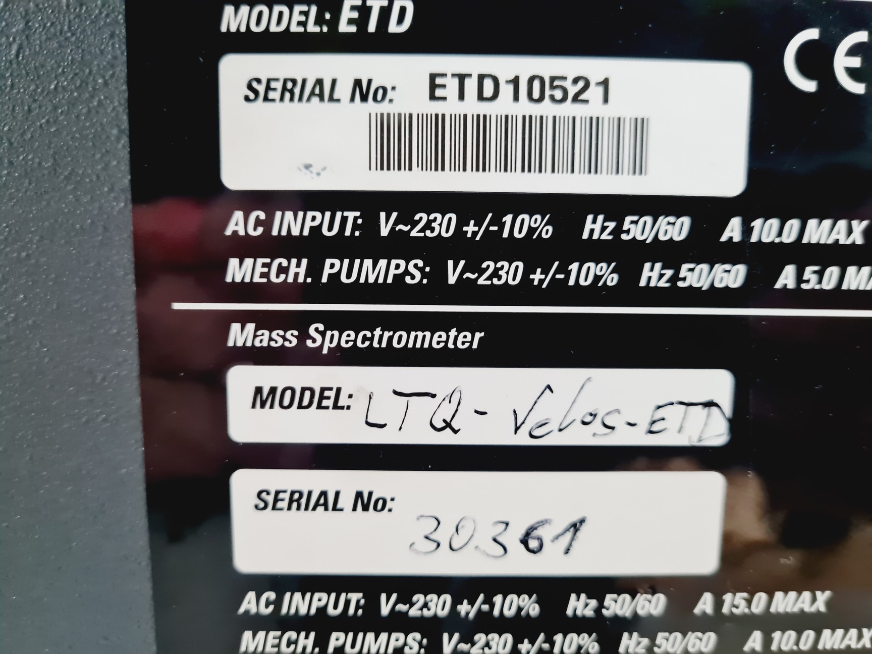 Image of Thermo Scientific LTQ-Velos-ETD with LTQ Orbitrap Velos Mass Spectrometer