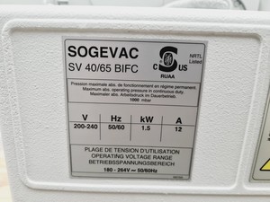 Thumbnail image of Sogevac SV65 BI FC Vacuum Pump