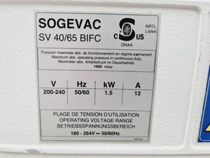 Thumbnail image of Sogevac SV65 BI FC Vacuum Pump