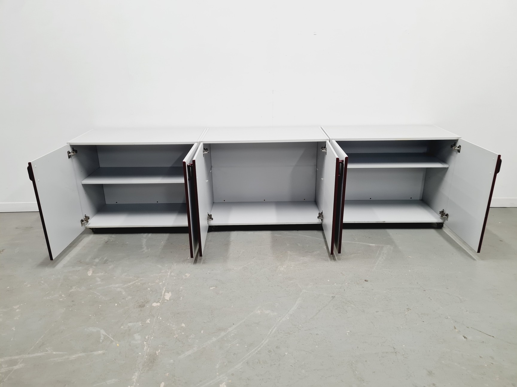 Image of Set of 5 S+B Under Bench Lab Storage, 3 x 2 Door Cupboards, 2 x 3 Drawer Chests