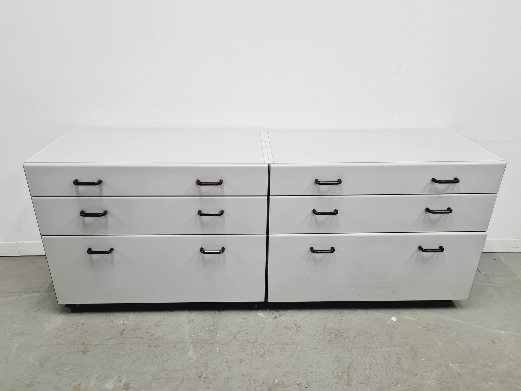Image of Set of 4 S+B Under Bench Lab Storage, 2 x 2 Door Cupboards, 2 x 3 Drawer Chests