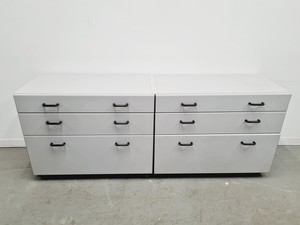 Thumbnail image of Set of 4 S+B Under Bench Lab Storage, 2 x 2 Door Cupboards, 2 x 3 Drawer Chests
