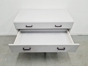 Thumbnail image of Set of 4 S+B Under Bench Lab Storage, 2 x 2 Door Cupboards, 2 x 3 Drawer Chests