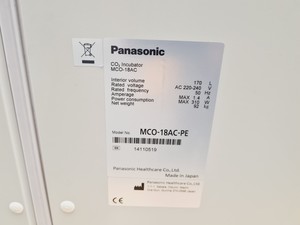 Thumbnail image of Panasonic CO2 Incubator MCO-18AC-PE Lab