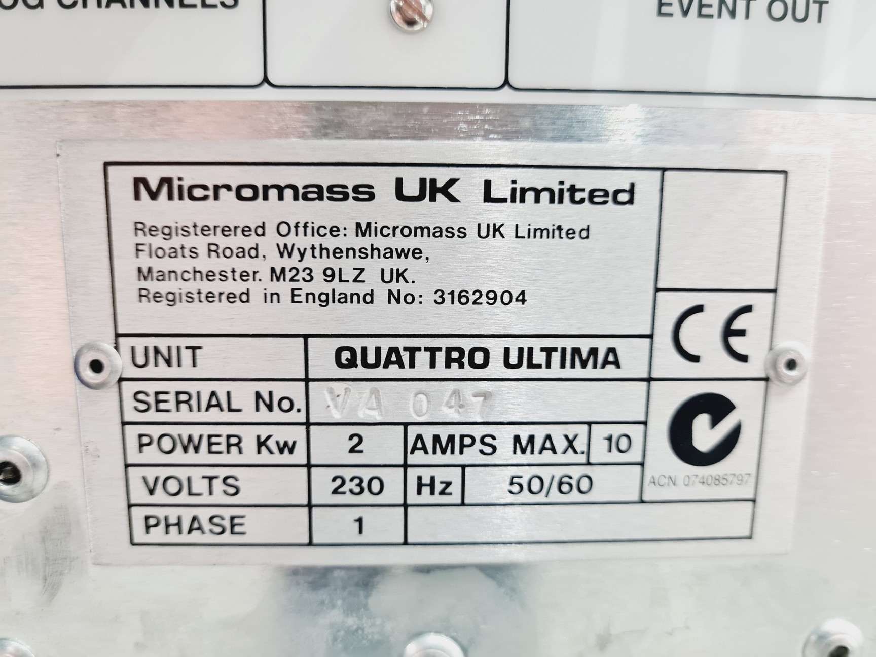 Image of Micromass Quattro Ultima Mass Spectrometer