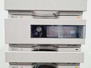 Thumbnail image of Hewlett Packard Series 1100 HPLC System - FLD, Degasser, QuatPump, ALS, ColComp