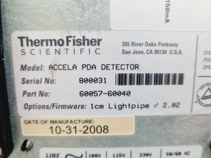 Thumbnail image of Thermo Fisher Accela HPLC System With Autosampler, Pump and PDA Detector 